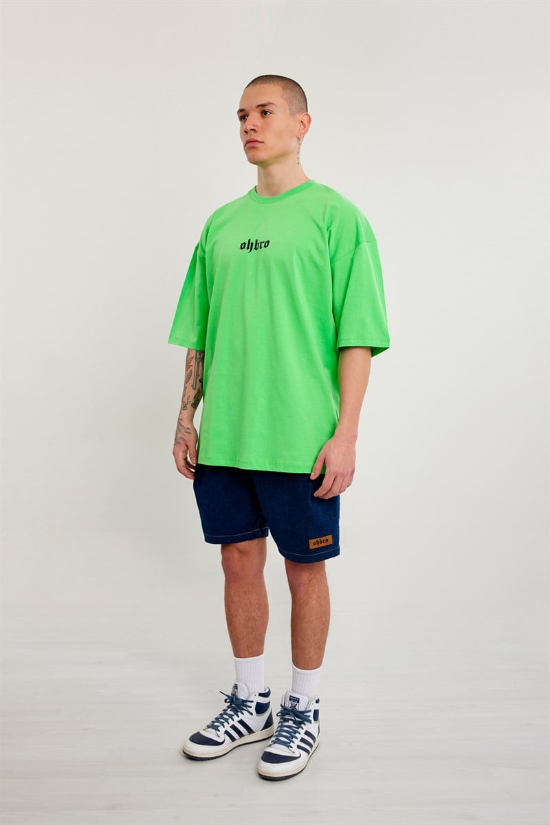OHBRO Açık Yeşil Basic Oversize Tişört